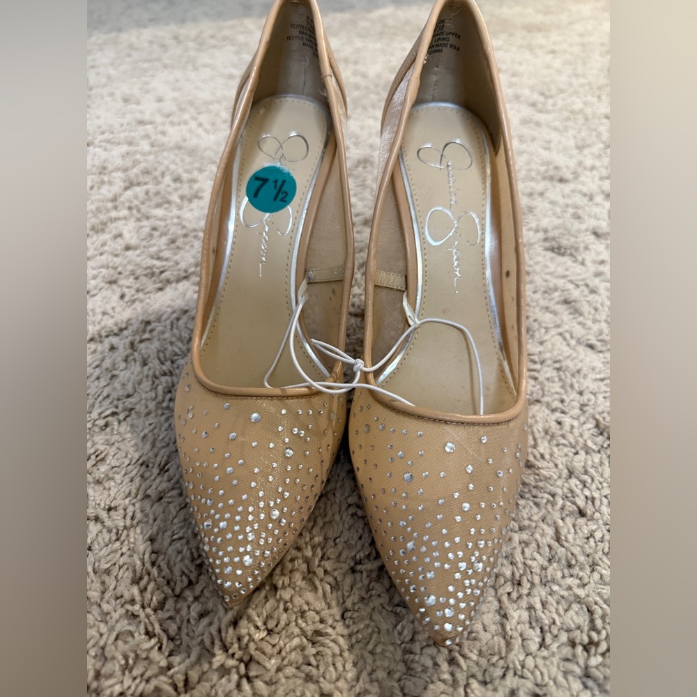 Jessica Simpson Pylise Rhinestone Mesh Pumps